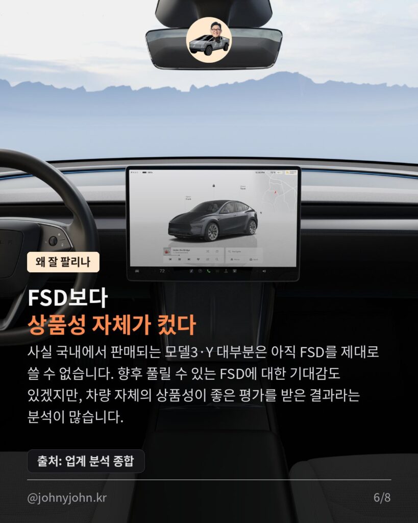 모델Y, 그랜저까지 제치고 국내 승용차 판매 1위 (7월 8,705대) 카드뉴스 6장